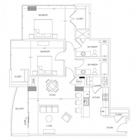 Floorplan at Glass House by Windsor